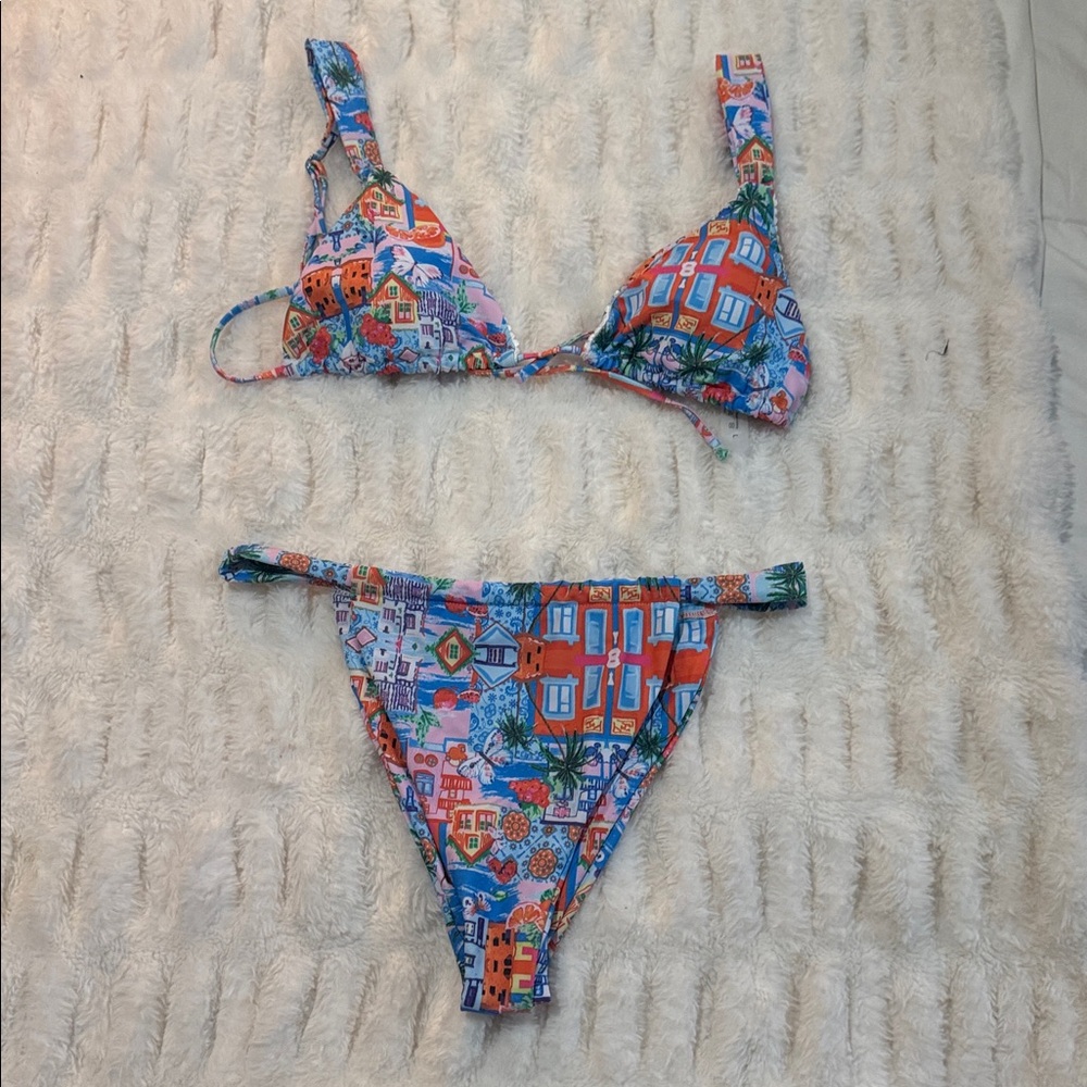 Colorful Patterned Bikini Set